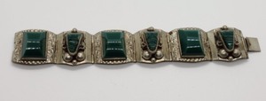 Sterling Silver and Green Stone Bracelet