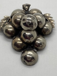 Sterling Grape Leaf Cluster Brooch