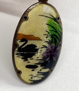Vintage Enamel and Sterling Pendant