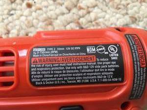 lot 213 image: Black and Decker Rechargeable Drill