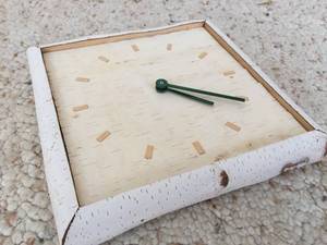 lot 232 image: Handmade Birch Bark Wall Clock