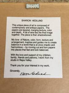 lot 274 image: Sharon Hedlund Framed Art