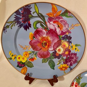 lot 159 image: McKenzie-Childs Enamel Platter and Bowl Set