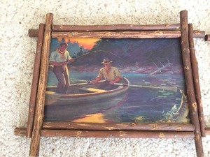 lot 286 image: Vintage Fishing ArtPrints in Hand Made Frames