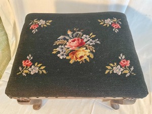 lot 196 image: Small Decorative Embroidered Stool