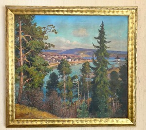 lot 8 image: Beautiful Scenic Oil Painting