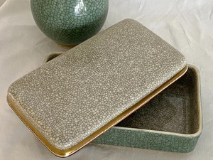 lot 39 image: Two Crackle Glaze Royal Copenhagen Items