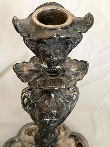 Pair of Three Arm Vintage Silver Plate Candelabras