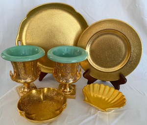 lot 44 image: Vintage Glassware in Gold