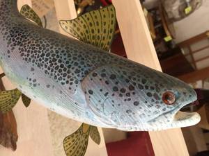 lot 317 image: Hand Painted Rainbow Trout By Dave Kober