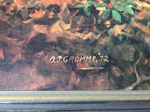 lot 323 image: Sunlit Glade -Ruffed Grouse Framed Print By Owen J. Gromme