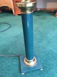 lot 343 image: Metal Table Lamp with Glass Globe & Metal Shade
