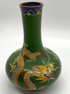 lot 62 image: Cloisonn VaseDragon Motif