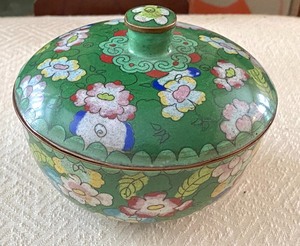 lot 67 image: Two Cloisonn Items including Covered Bowl