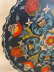 lot 401 image: Rosemaling Decorative Wooden Wall Art