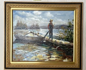 lot 240 image: Oil On Canvas Framed Art