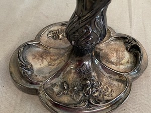 lot 49 image: Decorative Vintage Silver Plate Candleholder