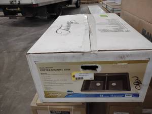 lot 101 image: Tuscany Coffee Granite Sink, 33x22,...