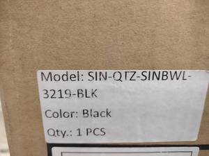 lot 171 image: Sink, SIN-QTZ-SINBWL-3219-BLK...