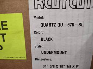 lot 172 image: Karran Sink, QUARTZ QU-670-BL...