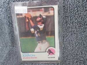 lot 20 image: 1973 Hank Aaron Topps Card...