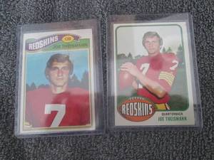 lot 81 image: 1976 & 1977 Joe Thesmann Topps Card...