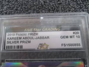 lot 102 image: 2019 Kareem Abdul-Jabbar Prizm 5 St...