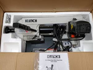 lot 28 image: 3 X 4 Benchtop Metal Band Saw by Klutch New In Box