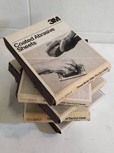 lot 101 image: (5) 3M 60 Grit Coated Abrasive Sand Paper Sheets Lot
