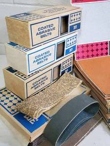 lot 102 image: Assorted Sand Belts & Sand Paper Sheets Lot