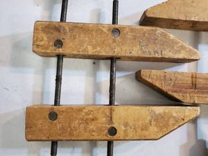 lot 105 image: (2) Woodworking Wooden Clamps