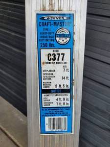 lot 168 image: 12 ft Aluminum Extension Ladder by Werner