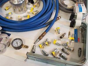 lot 172 image: (2) Air Hoses Hangers Craftsman Paint Sprayer Lot