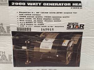 lot 183 image: New in Box North Star 2900 Watt Generator Head