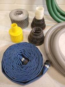 lot 214 image: Water Pump Hose and Screens Lot