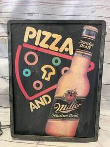lot 26 image: Pizza & Miller Genuine Draft Sign 15 x 20