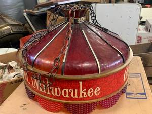 lot 30 image: Antique Old Milwaukee21HangingLight New Old Stock (no ship)