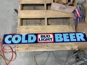lot 39 image: Cold Bud Light Beer Header Approximately 48 Inches Long