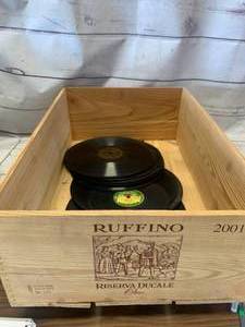 lot 46 image: Vintage Records in Wood Wine Crate