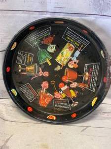 lot 52 image: Vintage Drink Recipe Tray 13 Diameter