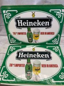 lot 65 image: Lot of 7 Heineken Placemats 12 x 18