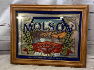lot 70 image: Molson Beer Mirror 16 x 19(no ship)