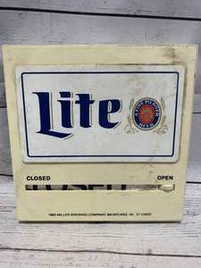 lot 73 image: 1983 Miller Lite Open Closed Sign