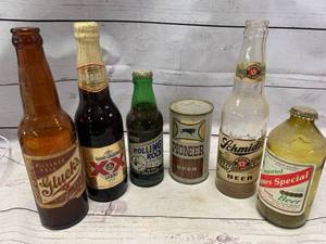 lot 77 image: Lotof6 Vintage Beer Bottles(no ship)