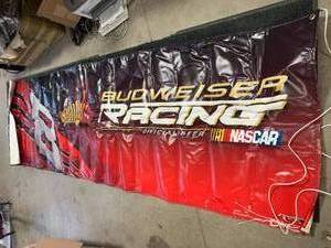 lot 93 image: NASCAR Budweiser Racing Banner Approximately 9 Foot Long