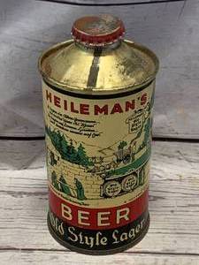 lot 41 image: Heilmans Old Style Lager Cone Top Beer Can La Crosse WI (lower quality sold for over $400 on Ebay)