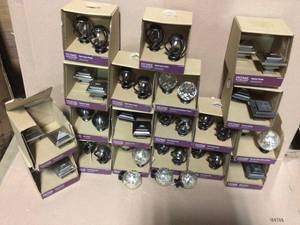 MIX LOT OF Mix and Match 1 in. Square Curtain Rod Finial in Brushed Nickel (2-Pack) Customer Returns Open Box See Pictures