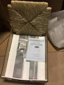 Dorsey Black Wood Backless Counter Stool with Rush Seat (16.54 in. W x 25.59 in. H) in good condition