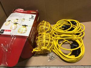 50 ft. 5-Bulb String Caged Work Lights by Husky in good condition