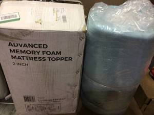 2 in. Queen Fast Response Gel Memory Foam Mattress Topper Customer Returns Open Box See Pictures